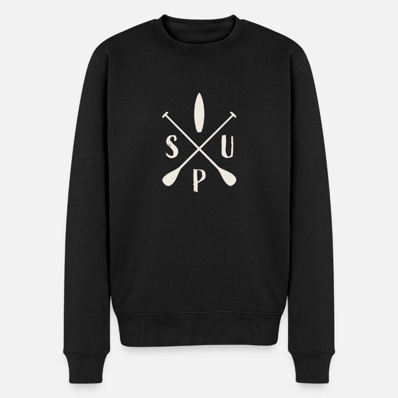SUP Stand Up Paddling - Männer Premium Bio Pullover - Schwarz