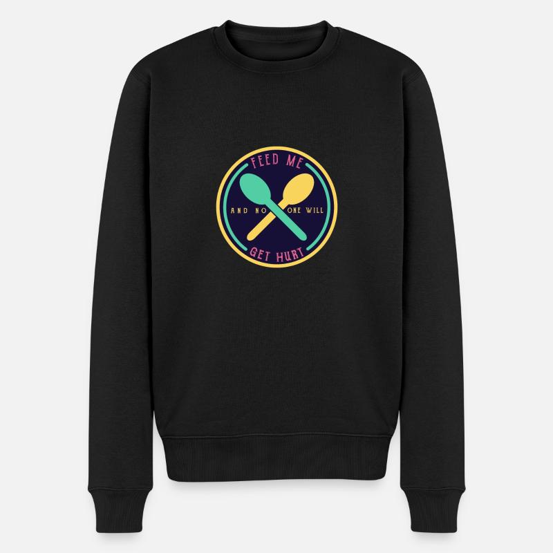 Füttere mich und niemand wird verletzt - Männer Premium Bio Pullover - Schwarz
