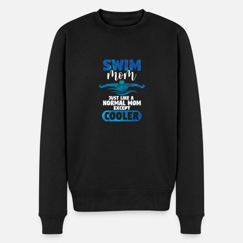 Swim Mom Lustig Schwimmen Mum Schwimmer Muttertag - Männer Premium Bio Pullover - Schwarz