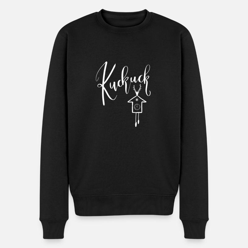 Kuckuck mit Kuckucksuhr Symbol Schwarzwald - Männer Premium Bio Pullover - Schwarz