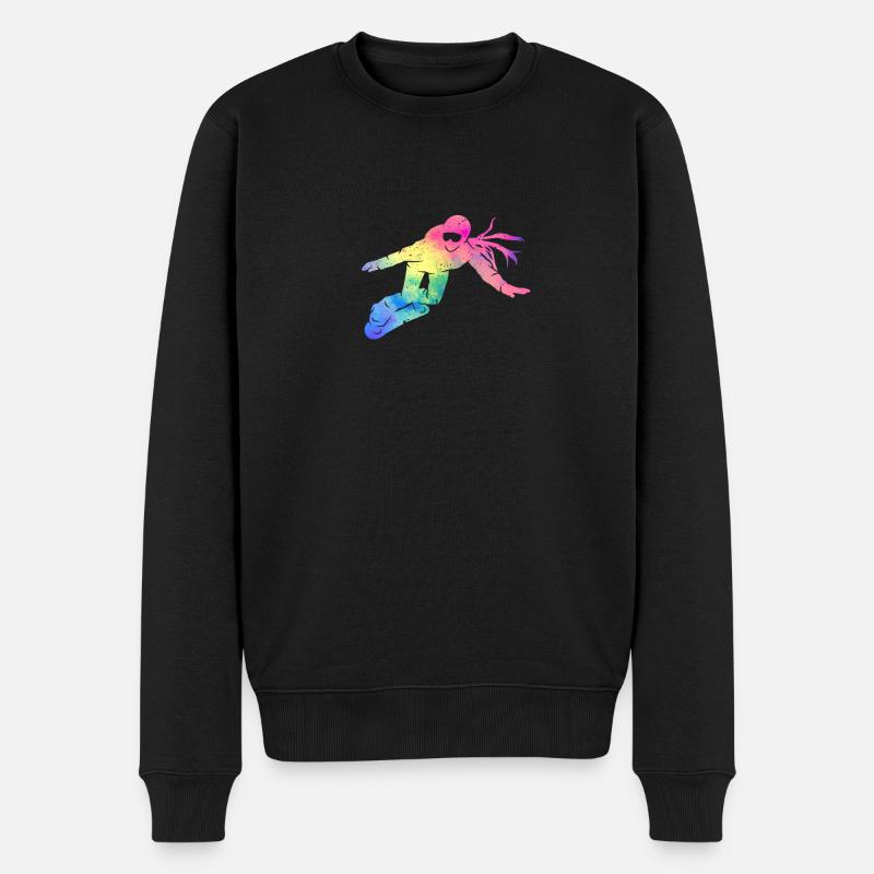 Boarder Girl Snowboarder Snowboard Ski Wintersport - Männer Premium Bio Pullover - Schwarz