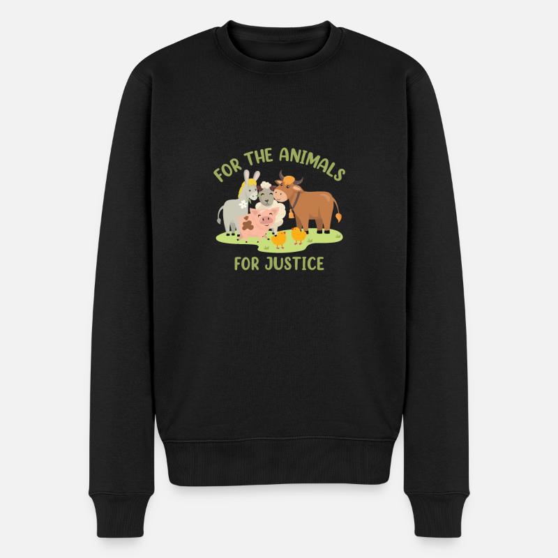 For The Animals, For Justice - Männer Premium Bio Pullover - Schwarz