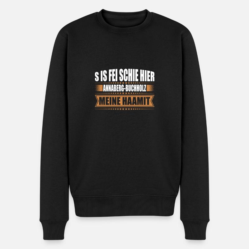 Erzgebirge Heimat Annaberg - Männer Premium Bio Pullover - Schwarz
