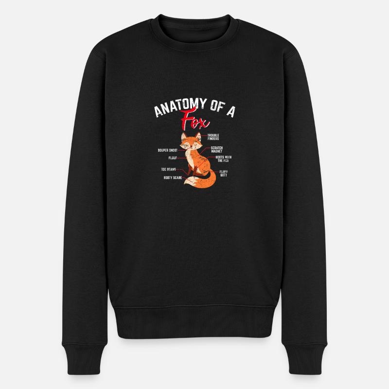 Animal à fourrure Mignon Fox Lover Sweet Carnivore Anatomist - Pull Premium bio Homme - noir