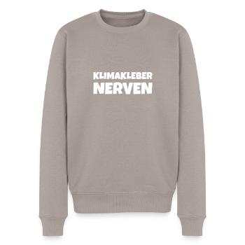 Straße ankleben Protest - Männer Premium Bio Pullover - Taupe - Vorne - Nico (187cm)