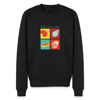 La viande mange la vie - Pull Premium bio Homme - noir - Devant - Nico (187cm)