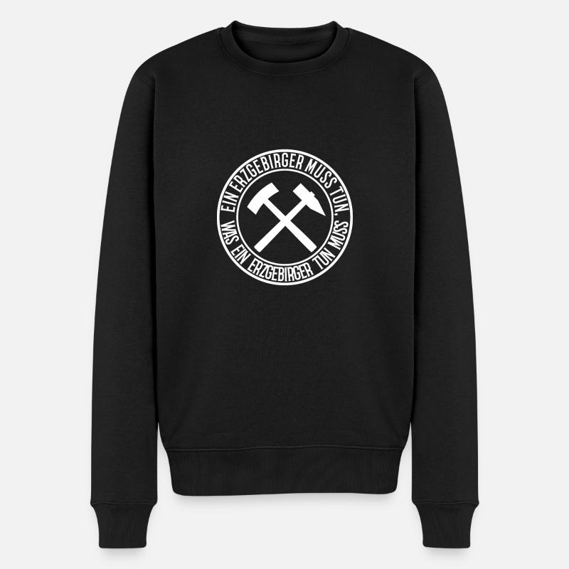 Ein Erzgebirger muss tun - Männer Premium Bio Pullover - Schwarz