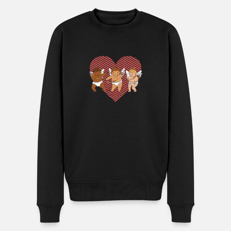 Dancing Cupids Dance Challenge Valentinstag Paare - Männer Premium Bio Pullover - Schwarz