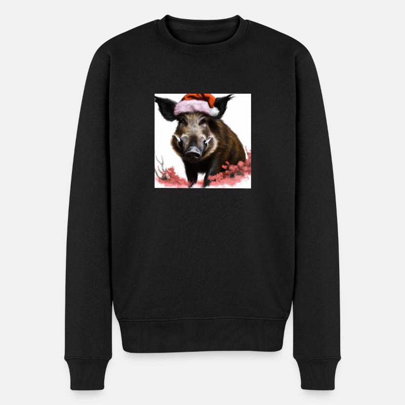 Sanglier Père Noël - Pull Premium bio Homme - noir