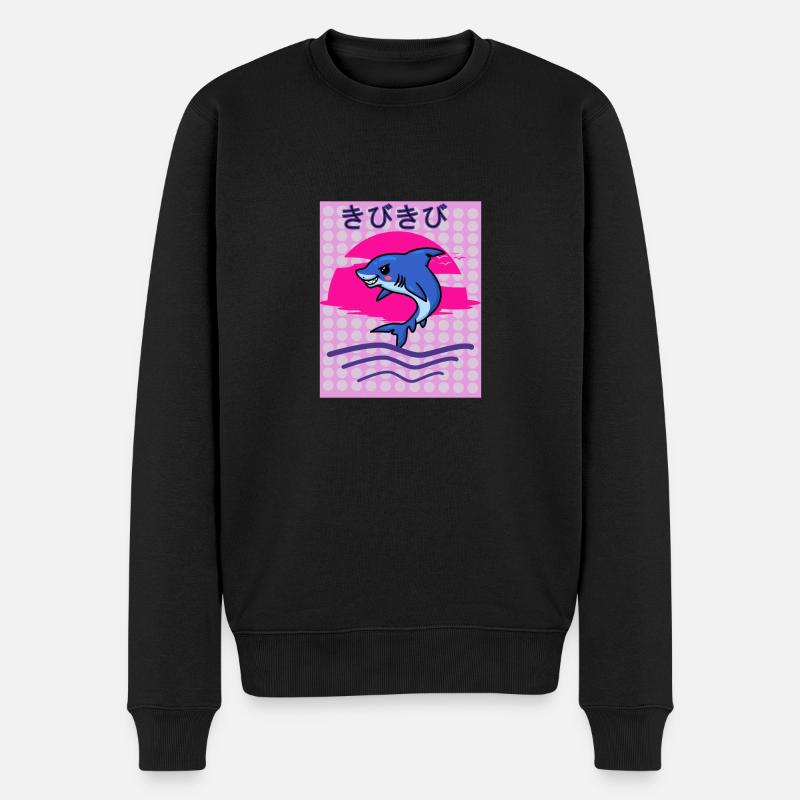Bissig auf japanisch - Männer Premium Bio Pullover - Schwarz