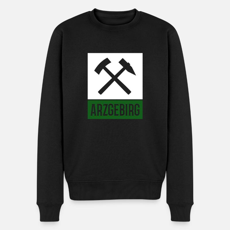 Arzgebirg Hammer Bergbau - Männer Premium Bio Pullover - Schwarz