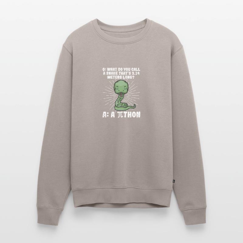 Python Snake Pithon Pi Tag Symbol Drôle de math Pull Premium bio Homme