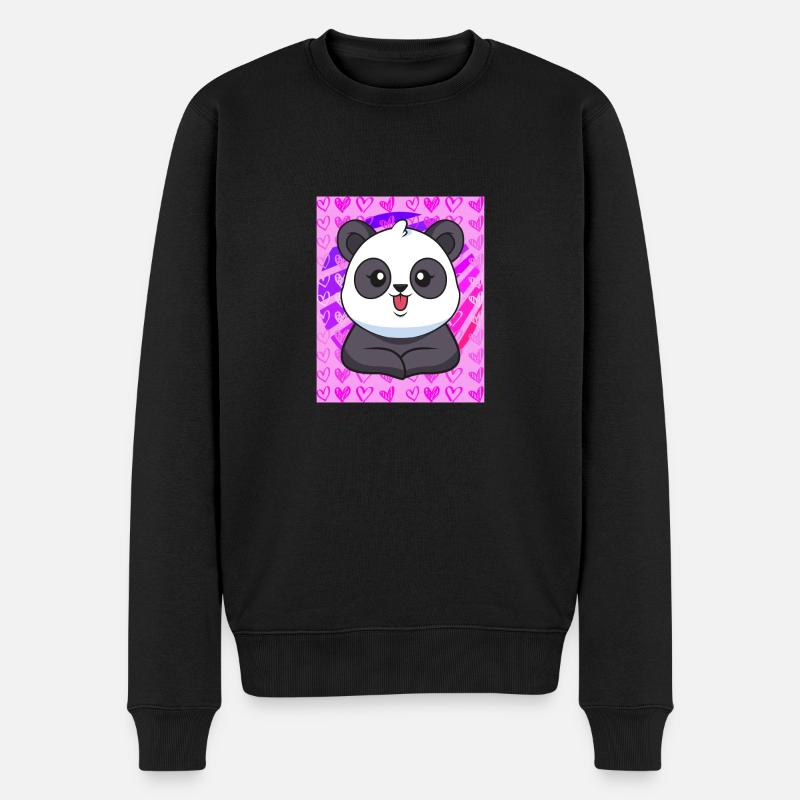 Cœurs de pandas - Pull Premium bio Homme - noir