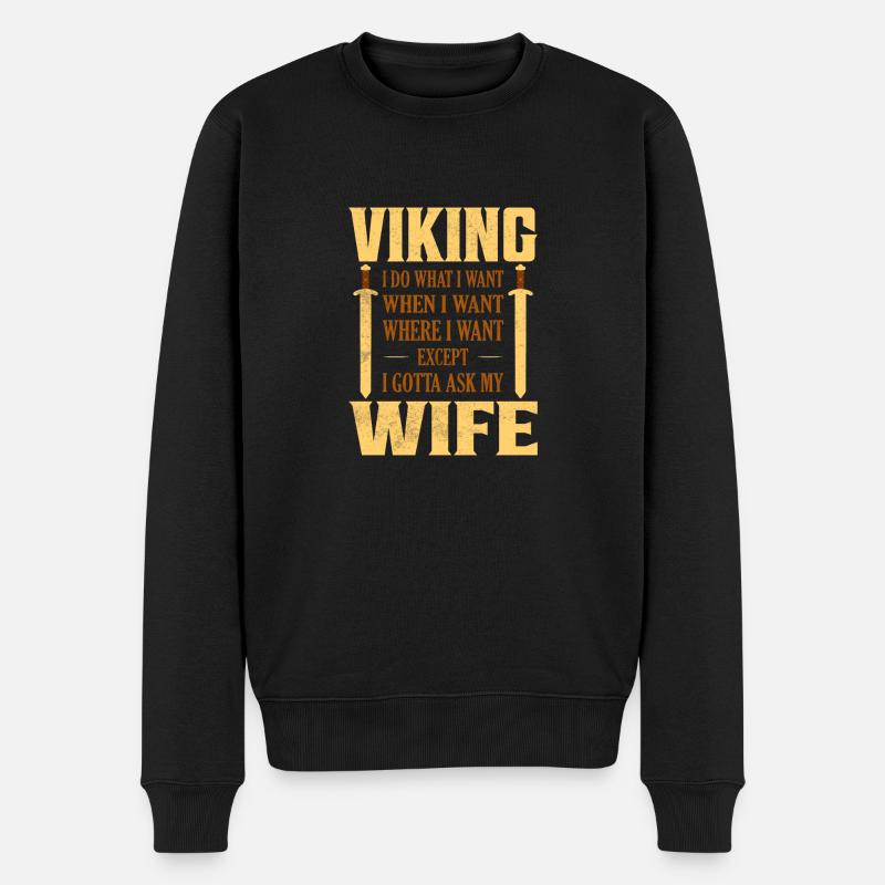 Viking I Do What I Want When I Want Odin - Männer Premium Bio Pullover - Schwarz