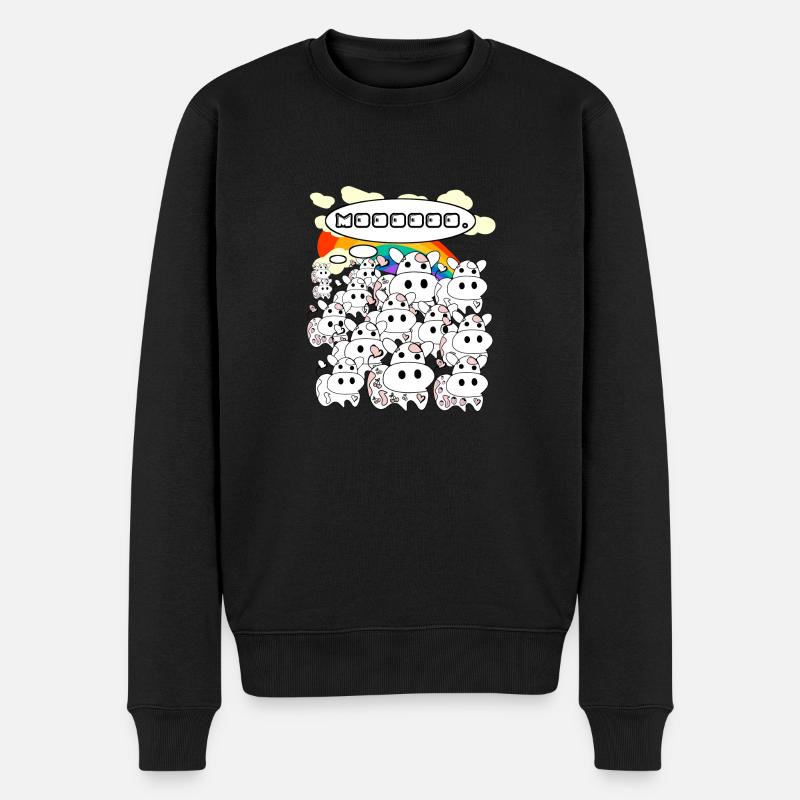 Fraises - Vaches - Pull Premium bio Homme - noir