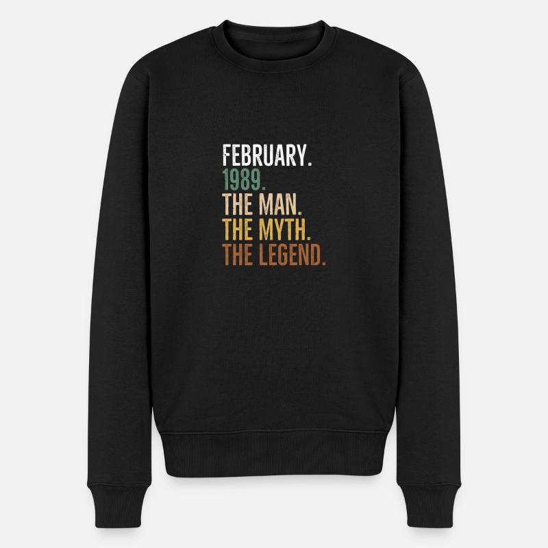 Februar 1989 Der Mann Der Mythos Die Legende - Männer Premium Bio Pullover - Schwarz