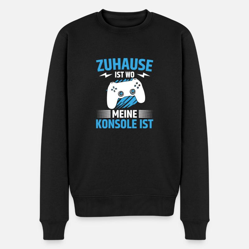 Zuhause Ist Wo Meine Konsole Ist - Männer Premium Bio Pullover - Schwarz