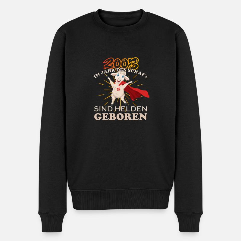 2003 sind Helden geboren im Jahr des Schafs 20. - Männer Premium Bio Pullover - Schwarz