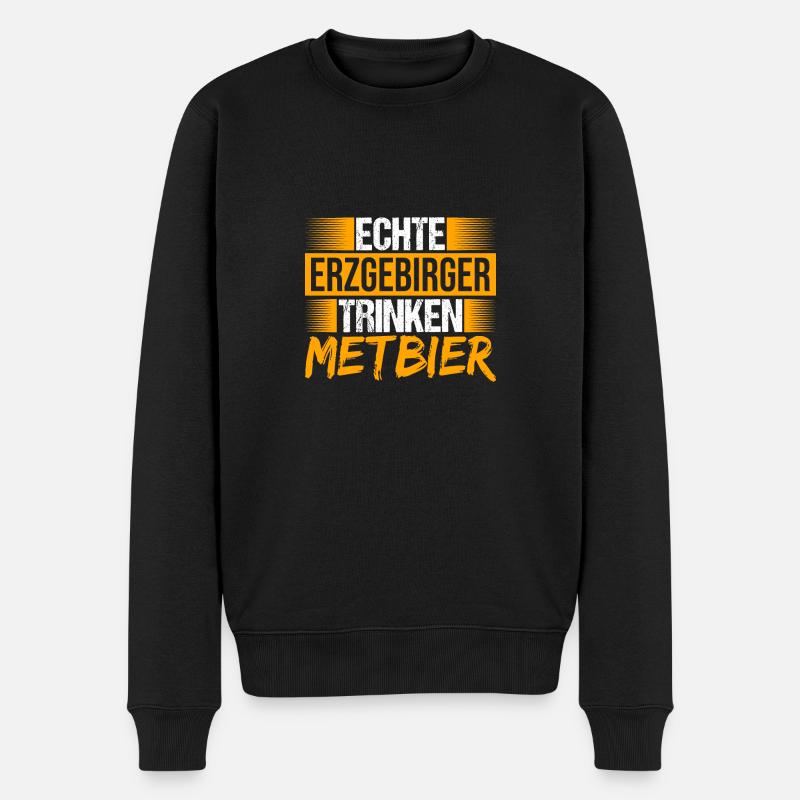 Erzgebirge Metbier - Männer Premium Bio Pullover - Schwarz