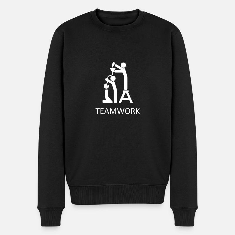Teamwork Party - Männer Premium Bio Pullover - Schwarz