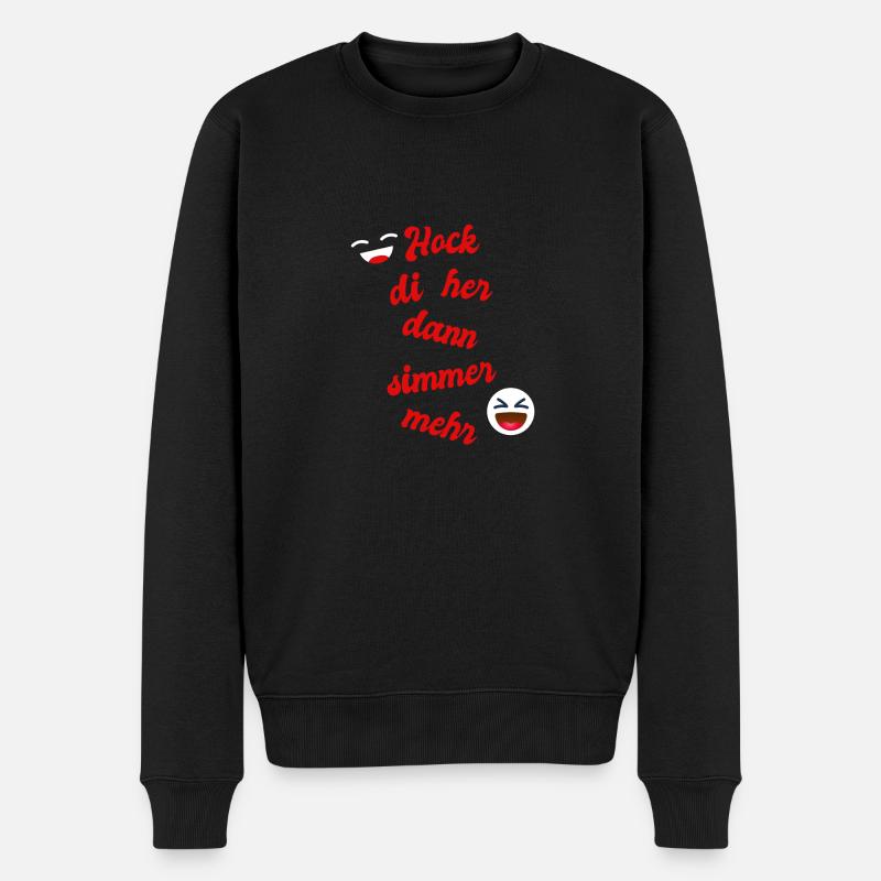 Geselliger Spruch frÀnkisch - MÀnner Premium Bio Pullover - Schwarz