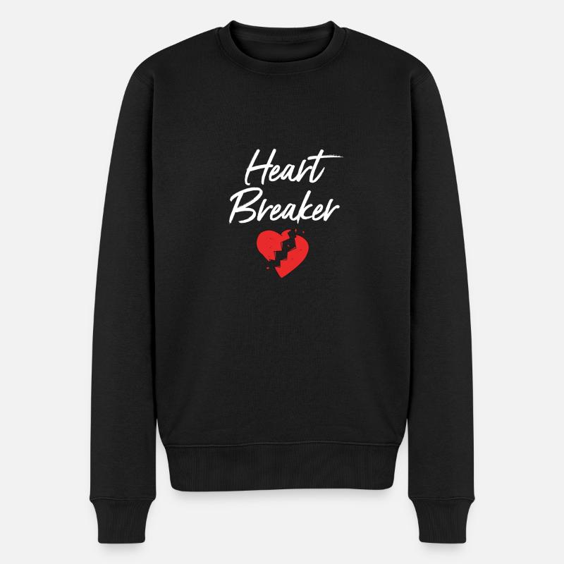 Herzbrecher - Männer Premium Bio Pullover - Schwarz