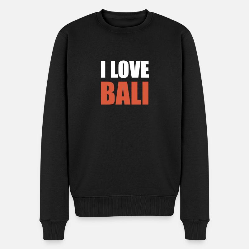 I Love Bali - Männer Premium Bio Pullover - Schwarz