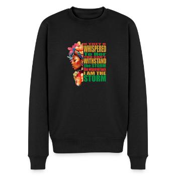 Femme afro-africaine Retour Mois Hisoire - Pull Premium bio Homme - noir - Devant - Nico (187cm)