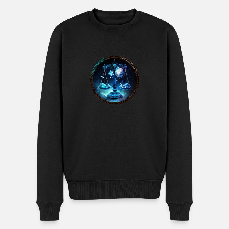 Tragen Sie Ihr astrologisches Sternzeichen mit Stolz: Waage - Männer Premium Bio Pullover - Schwarz