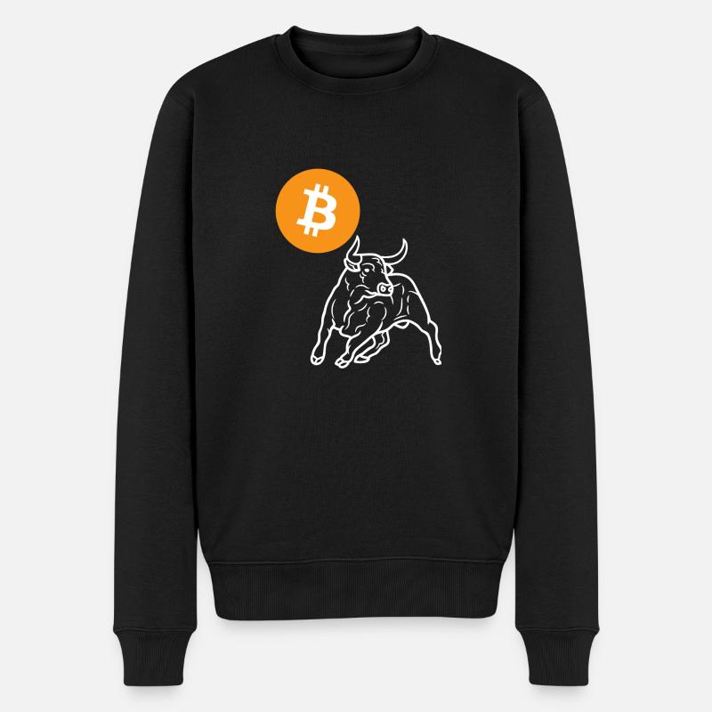Bitcoin Bulle - Männer Premium Bio Pullover - Schwarz