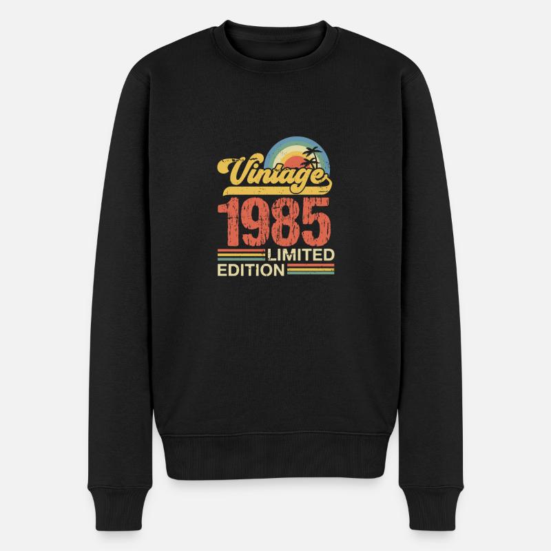 1985 - Männer Premium Bio Pullover - Schwarz