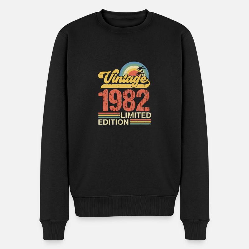 1982 - Männer Premium Bio Pullover - Schwarz