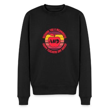 JE VOUS SOUHAITE UNE JOURNÉE DES ENSEIGNANTS SIGNIFICATIVE ET HEUREUSE - Pull Premium bio Homme - noir - Devant - Nico (187cm)