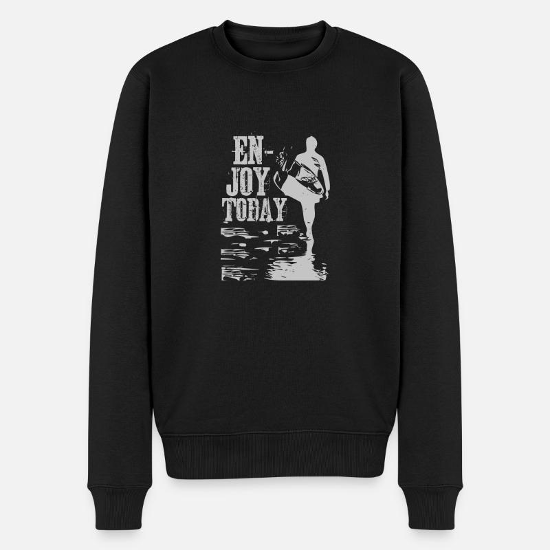 GENIESSEN SIE HEUTE - Männer Premium Bio Pullover - Schwarz