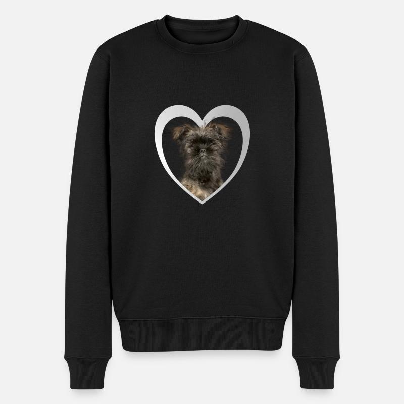 Affenpinscher Herz - J’aime Affenpinscher - Pull Premium bio Homme - noir