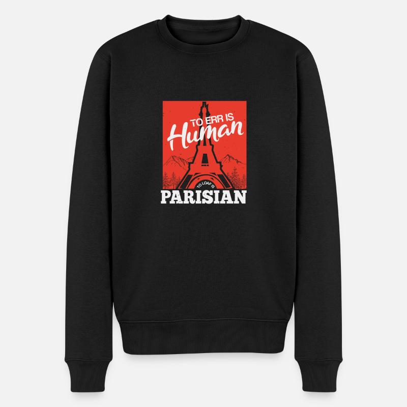 IRREN IST MENSCHLICH PARIS - Männer Premium Bio Pullover - Schwarz