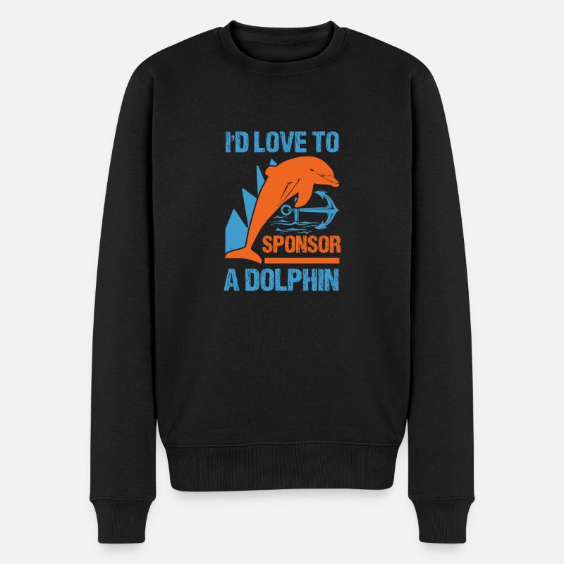 J’ADORERAIS PARRAINER UN DAUPHIN - Pull Premium bio Homme - noir