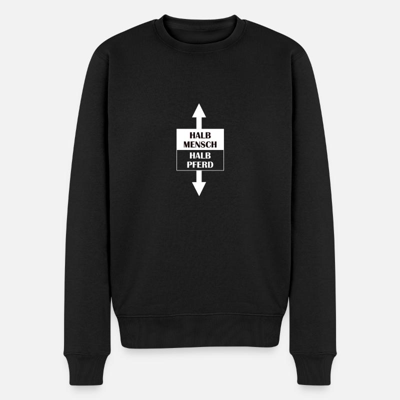 Halb Mensch, Halb Pferd - Männer Premium Bio Pullover - Schwarz