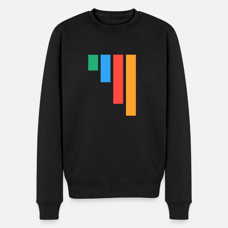 4 Streifen - Männer Premium Bio Pullover - Schwarz