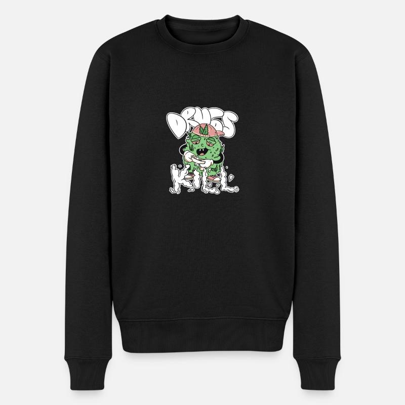 Eine Zigarette drehen - Männer Premium Bio Pullover - Schwarz
