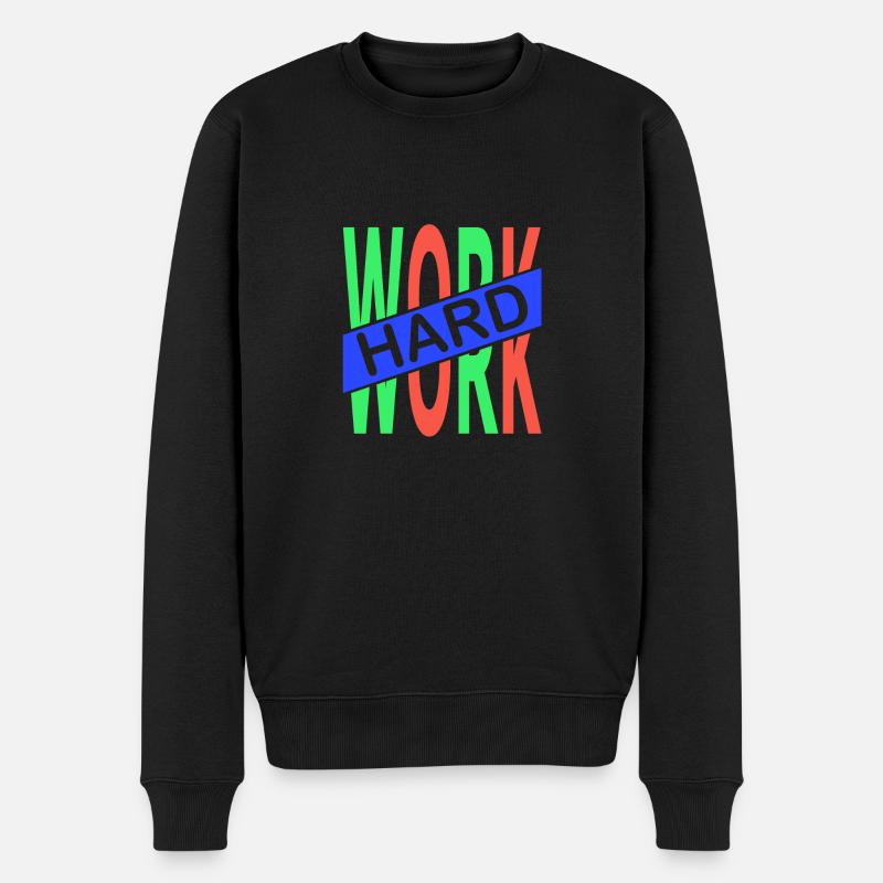 Hard Work - Männer Premium Bio Pullover - Schwarz