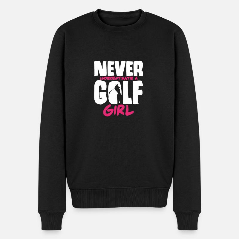 Golfspielerin Golf Golfverein Golfplatz Golfsport - Männer Premium Bio Pullover - Schwarz
