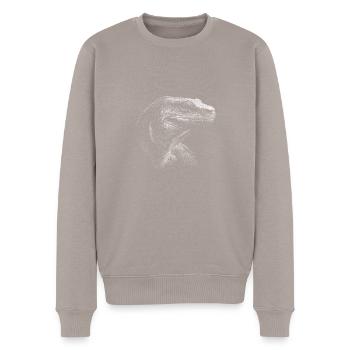 Lézard Varan Dragon de Komodo - Pull Premium bio Homme - taupe - Devant - Nico (187cm)
