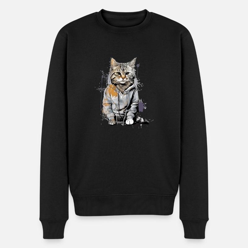 koco le chat - Pull Premium bio Homme - noir