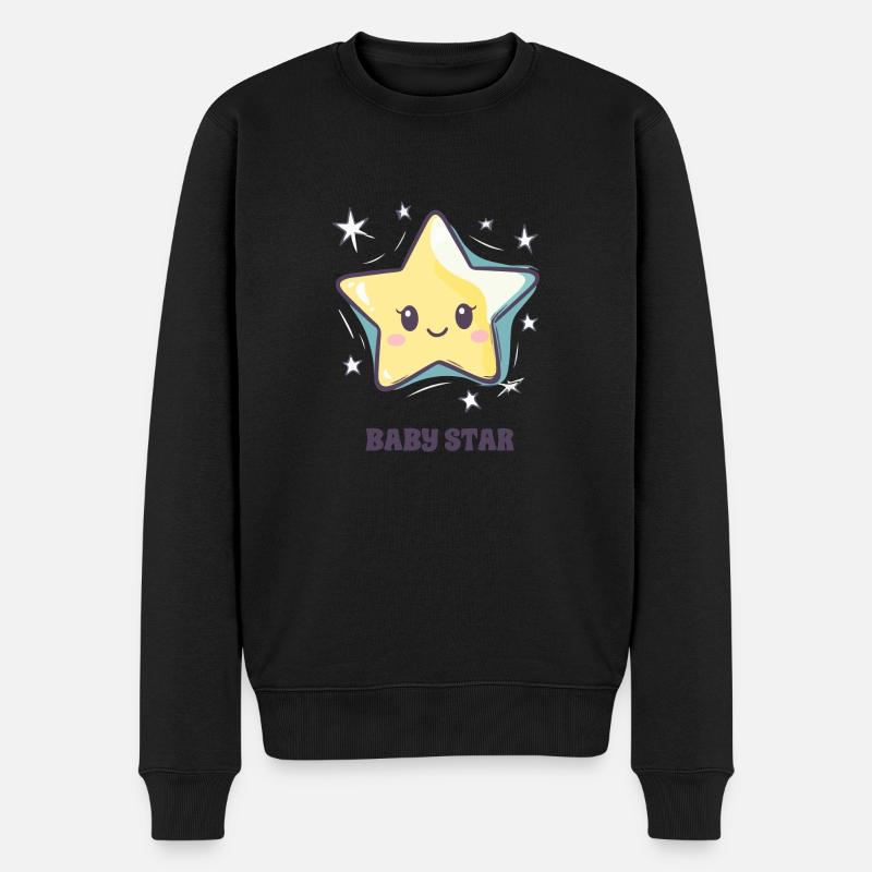 Babystern - Männer Premium Bio Pullover - Schwarz