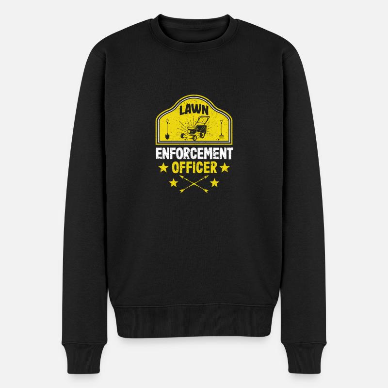 Lawn Enforcement Officer Lustige Gartenarbeit - Männer Premium Bio Pullover - Schwarz