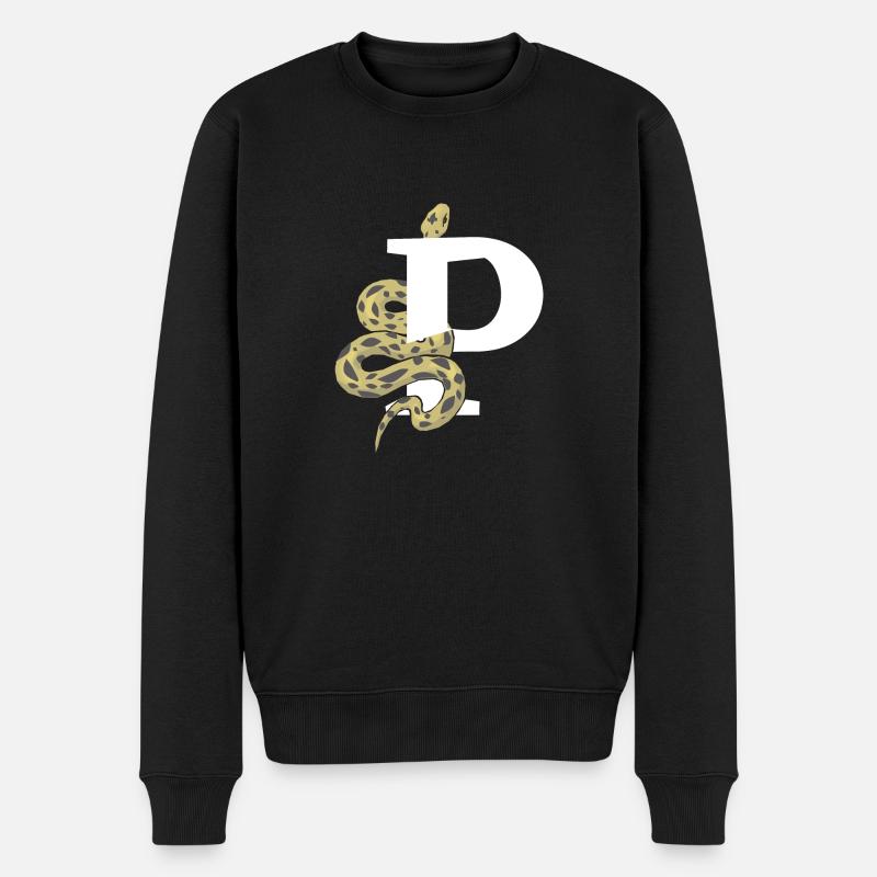 Buchstabe p Schlange - Männer Premium Bio Pullover - Schwarz
