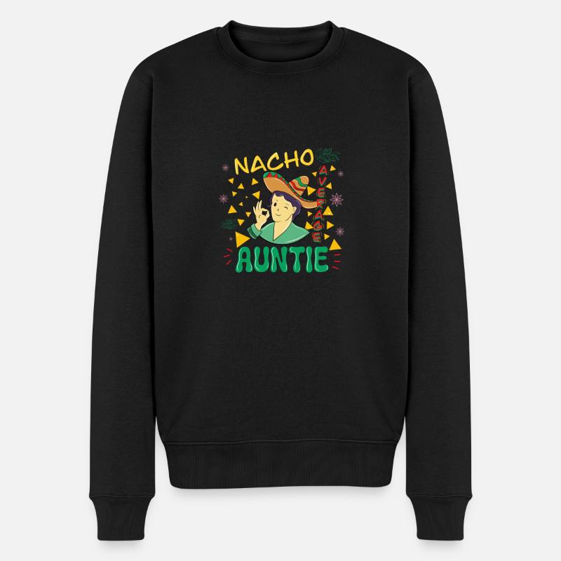 NACHO AVERAGE AUNTIE 3 - Männer Premium Bio Pullover - Schwarz