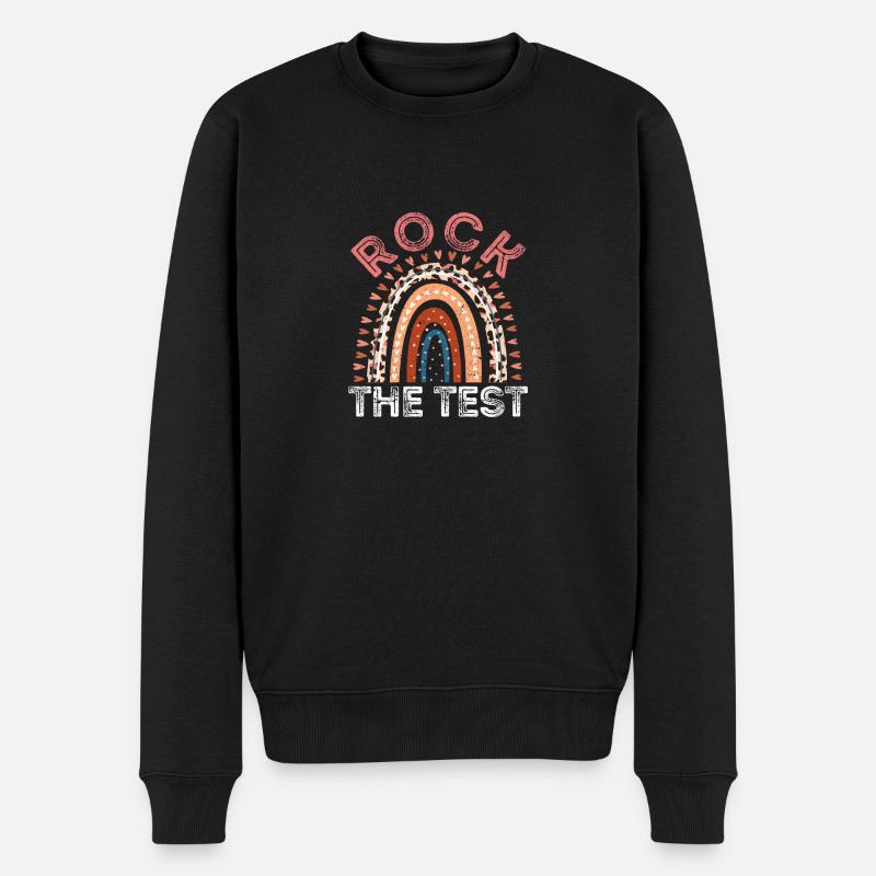Prüfung Tag Felsen der Test-Lehrer Prüfung Humor - Männer Premium Bio Pullover - Schwarz