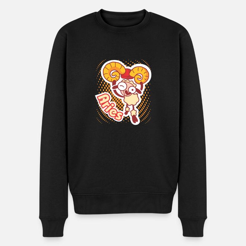 Widder, Aries zodiac sign - Männer Premium Bio Pullover - Schwarz
